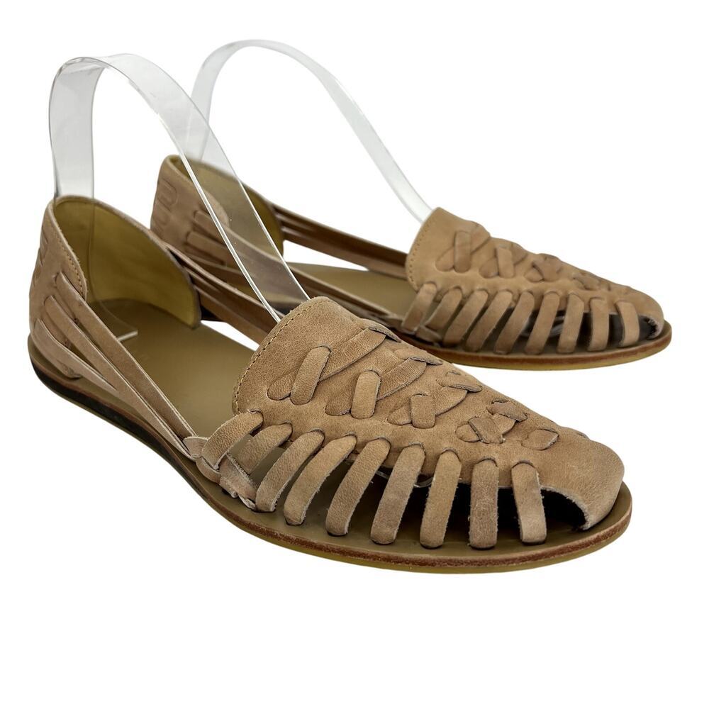 Nisolo Huarache Sandal 2.0 Almond Woven Leather Slip Flats Closed Toe 9.5
